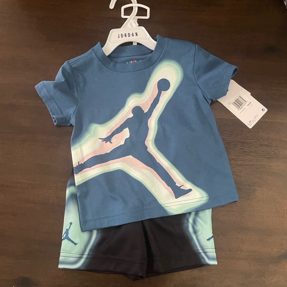 Jordan Toddler‎ Boys Jumpman Aura Short Set Blue Void Black 2-Piece Outfit NWT